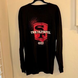 Black 49ers Long Sleeve Shirt Cotton Large